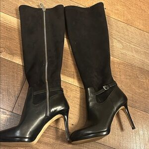 Michael Kors Black and Tan Heeled Boots
